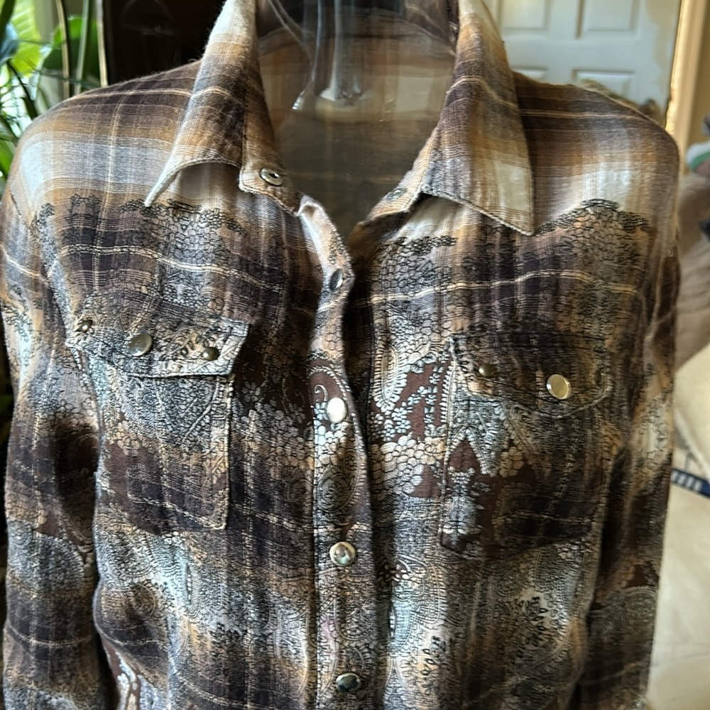 WESTERN SHIRT PLAID LADIES Large